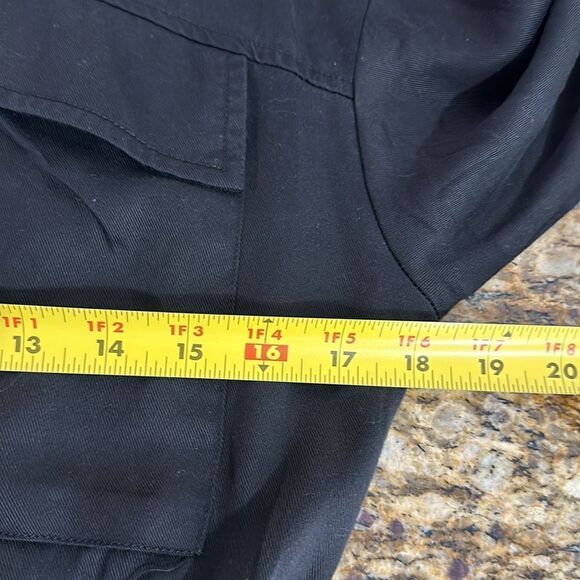 Bohme Black Roll Tab Sleeve Elastic Waist Utility Dress Size S - Picture 7 of 10